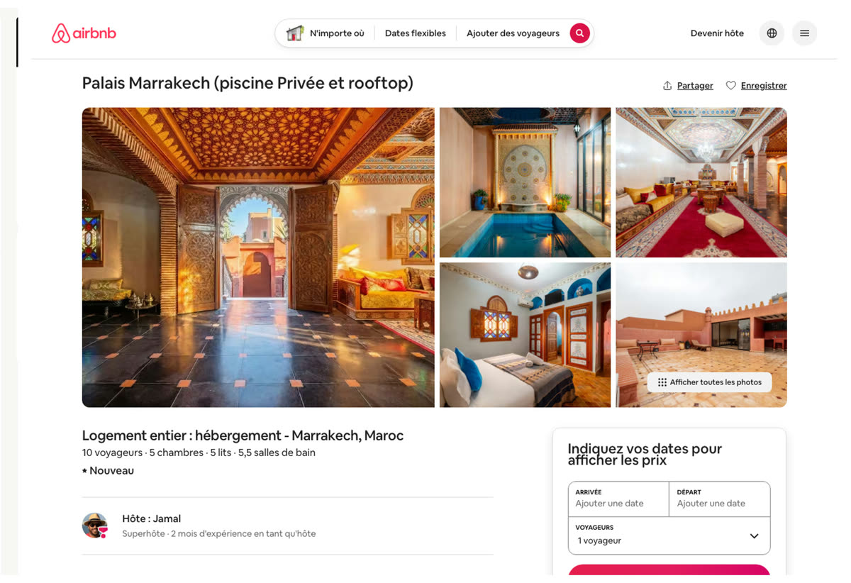Annonce Airbnb d'un membre