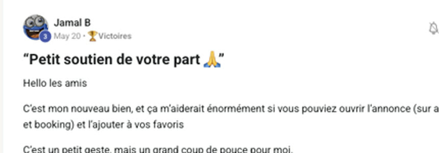 Le message du membre