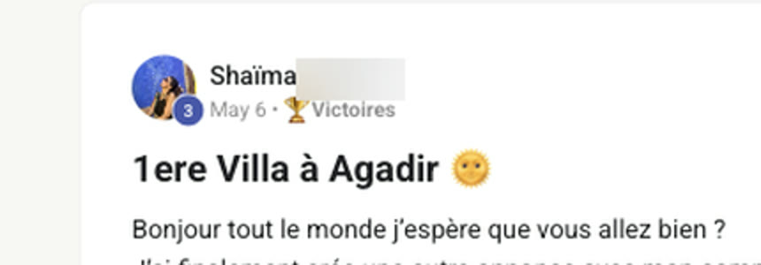Le message du membre